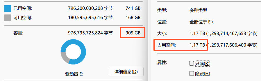 奇怪的占用空间